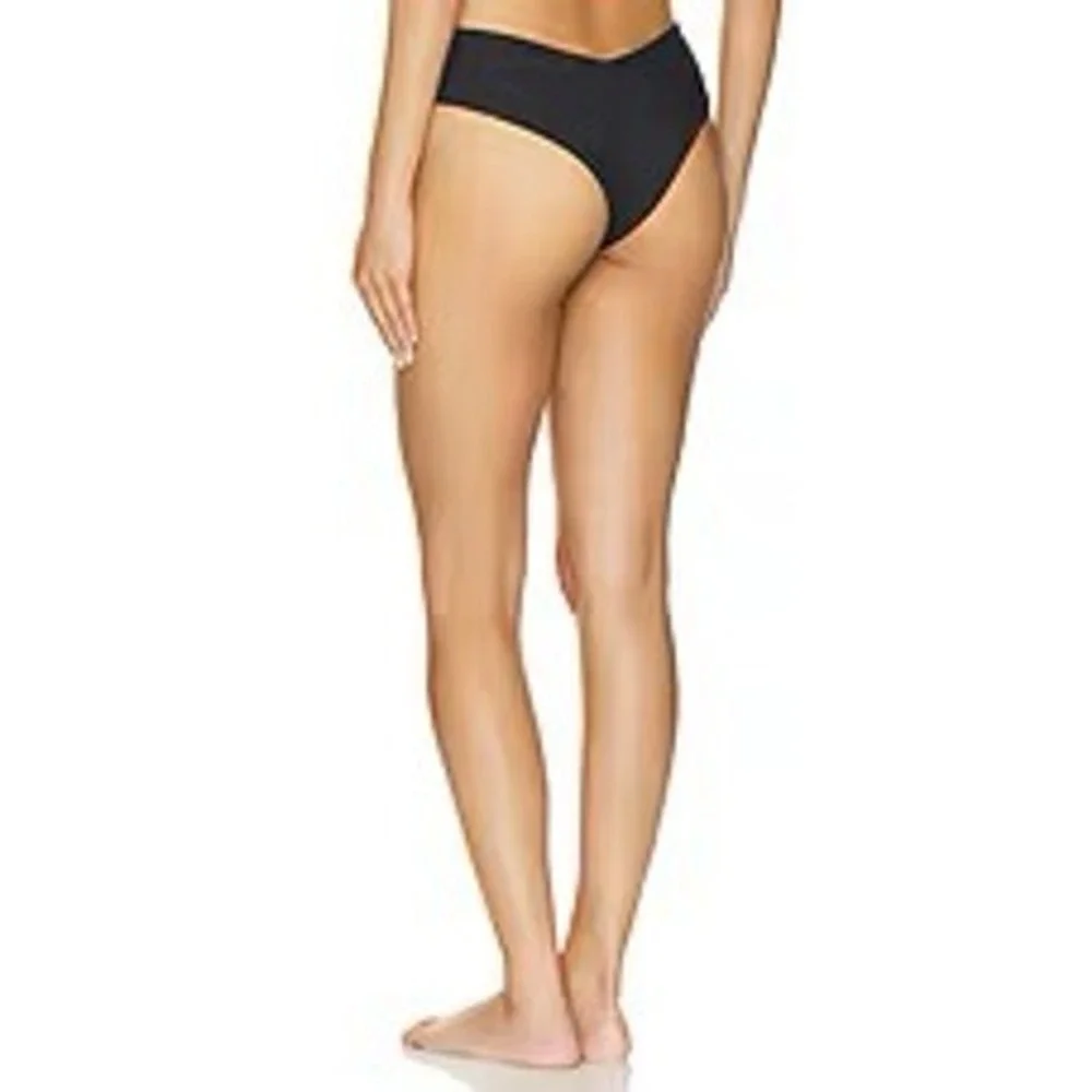L*Space Ella Bottom Tanga Black V-Front Bikini Swimwear LSEAG24 XL NEW
